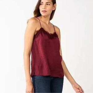 Nine West Women’s Lace Camisole Size M in Wine Red Burgundy